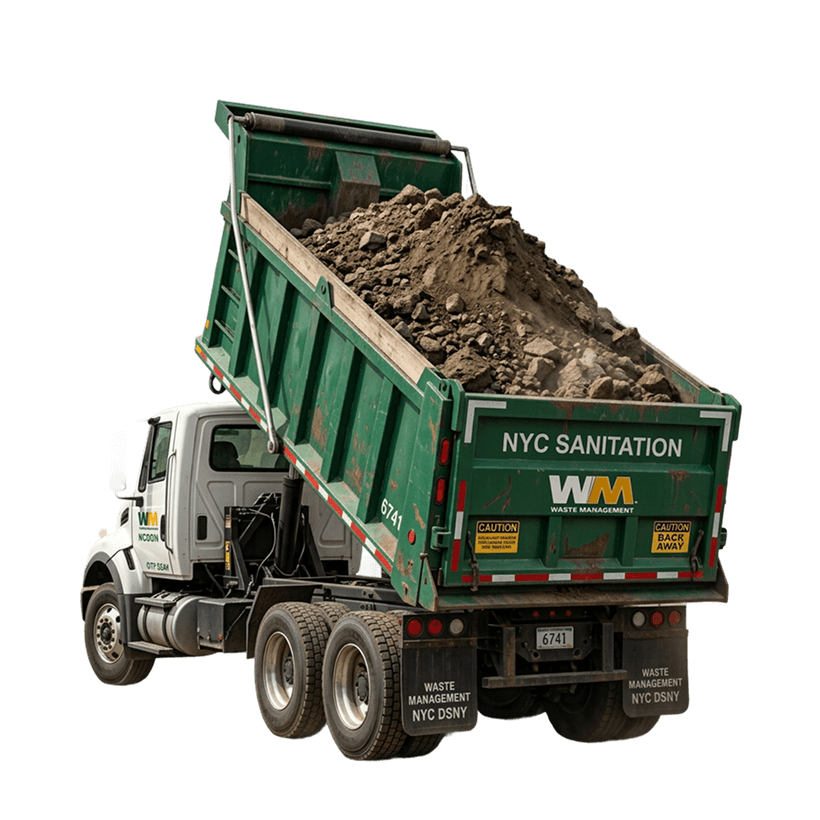 Waste truck backing in